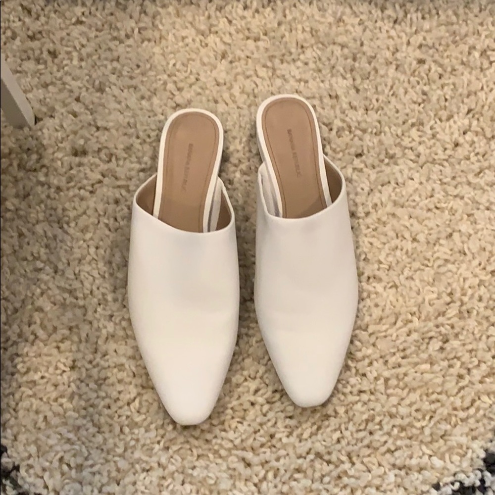 Never worn white mules, banana republic